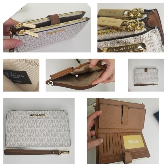 Sold Out Michael Kors 3 Set Matching Shoulder Bag Purse Tote Wallet Pom Designer - Picture 6 of 11